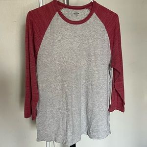 Men’s red and grey long sleeve